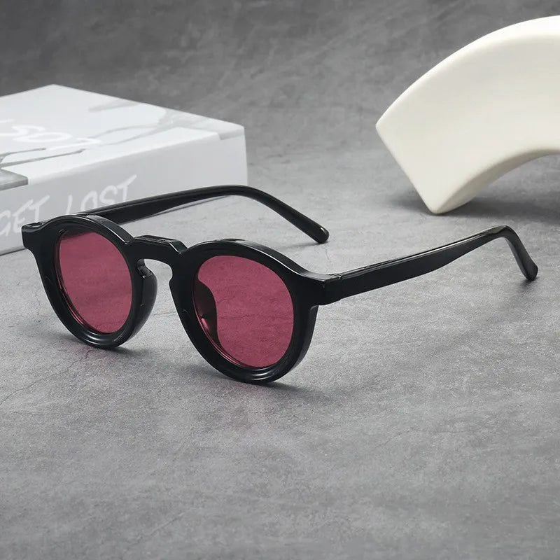 Small Frame Round Frame Uv Sunglasses Retro Sunglasses Cross-Border Sunglasses For Men'S Fashion Travel Accessory Outdoor Use