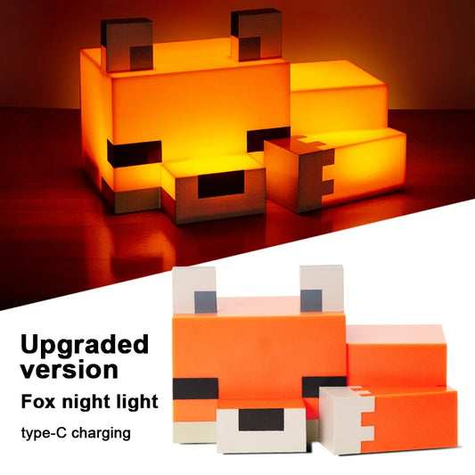 Fox Night Light Soft Orange Glow Decor Lamp For Gaming Room