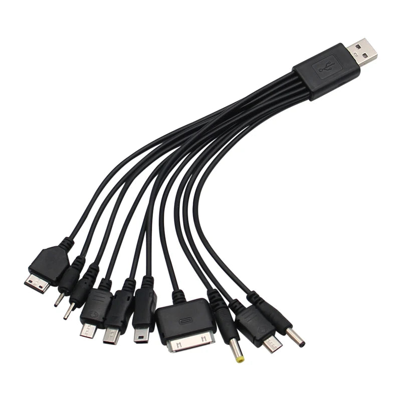 10In1 USB to USB Cable Universal Phone Charging Multi-head For Samsung Nokia iPhone Charger