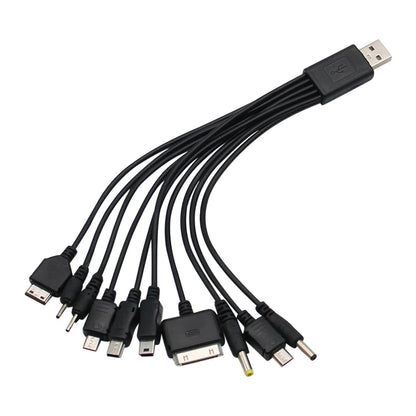 10In1 USB to USB Cable Universal Phone Charging Multi-head For Samsung Nokia iPhone Charger