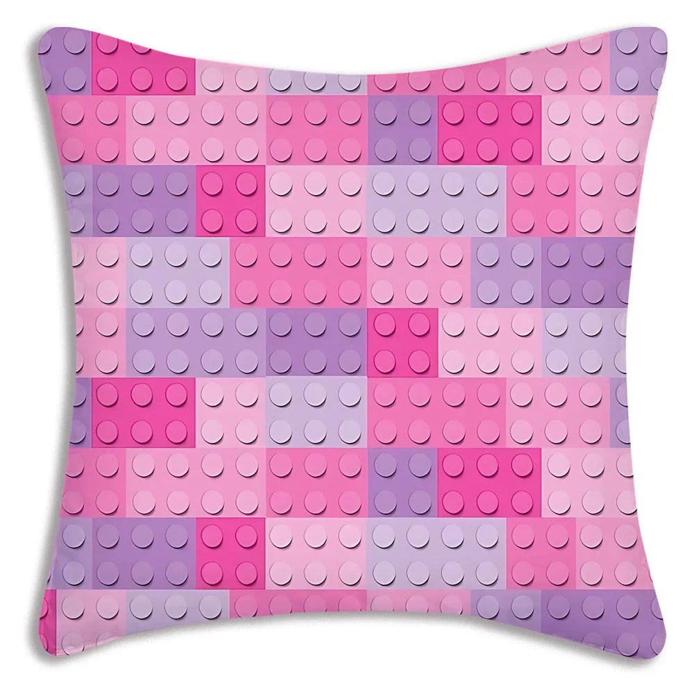 Cool For Legos Game Pillow Covers Cartoon Sofa Decorative Home Double-sided Printing Short Plush Cute Cushion Cover