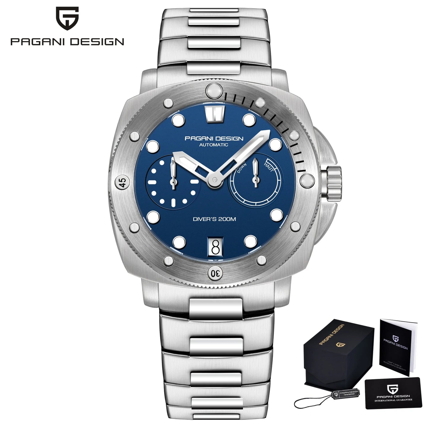 PAGANI Automatic Mechanical Watch Diver 200M Waterproof Sapphire