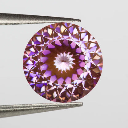 Sakura Pink Moissanite Stone 100 Faces Cut 6.5mm 1.0ct Certified Moissanita Loose Diamonds with GRA Certificate
