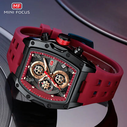 Gold & Blue Quartz Watch Chronograph Wristwatch Luminous Hands