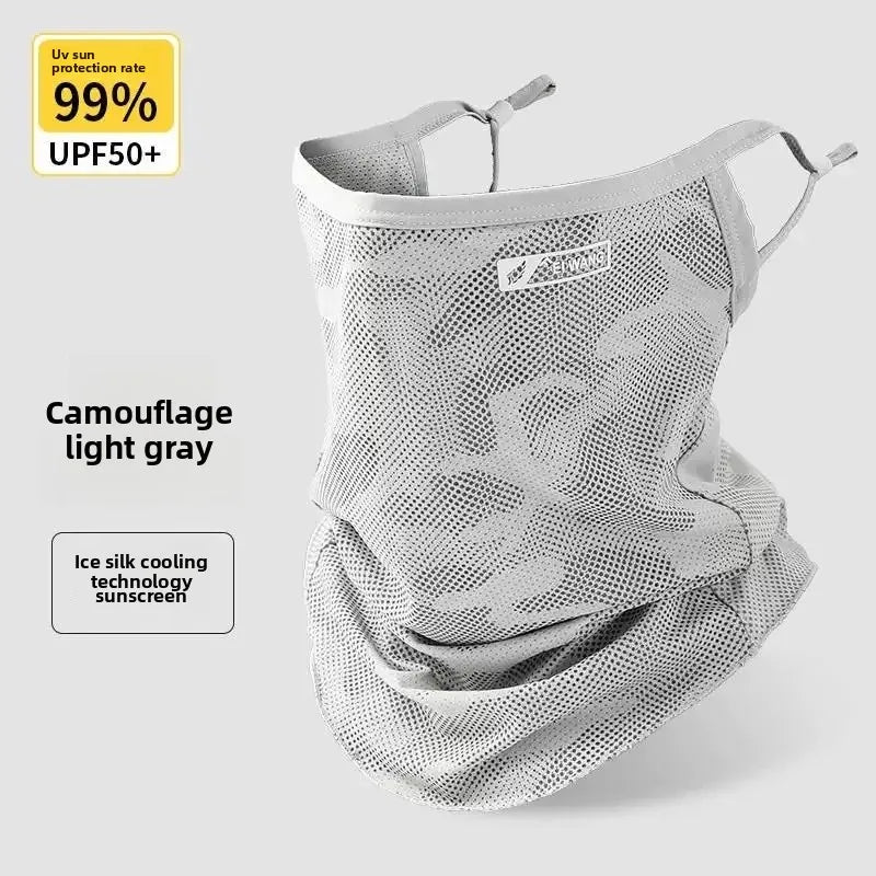 Anti-UV Cycling Mask Sunscreen Face Cover Breathable Ice Silk Face Scarf Men Women Outdoor Sports Fishing Hiking Cooling Mask