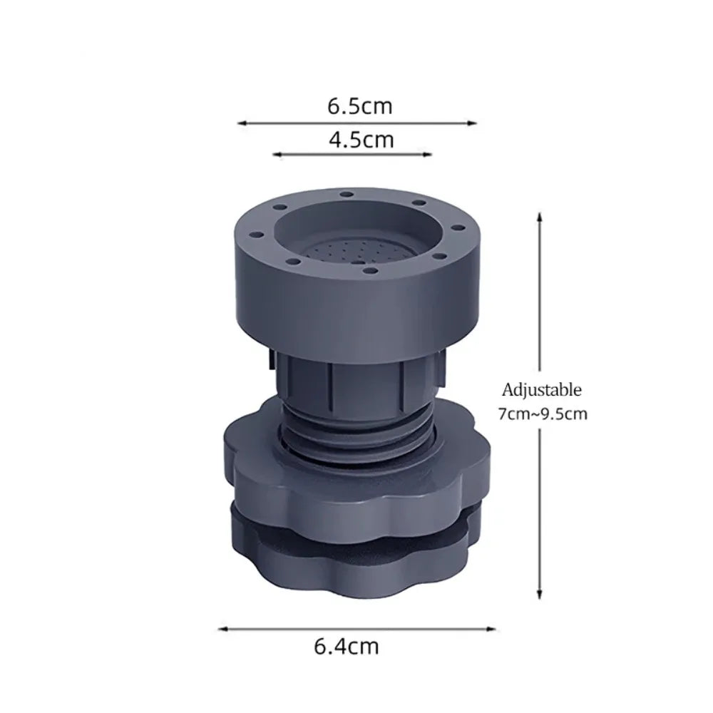4pc Universal Adjustable Height Washing Machine Foot Pads Silent Skid Raiser Mat Washing Machine Support Dampers Stand Furniture