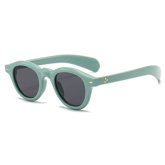 Fashion Small Round Sunglasses Women Retro Clear Ocean Lens Shades UV400 Men Rivets Punk Sun Glasses