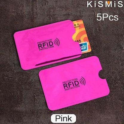 5X Ultrathin Anti Rfid Wallet Blocking Reader Lock Bank Card Holder Credit Card Protection
