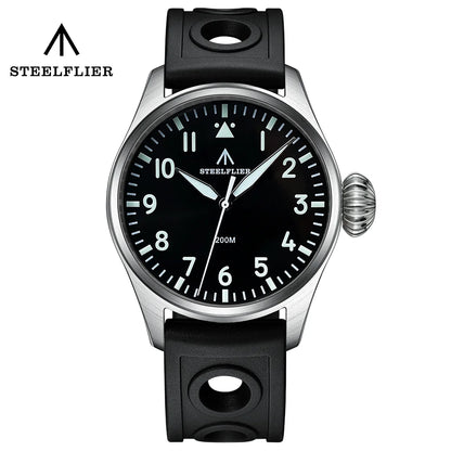 Military Watch Quartz Steel Strap Onion Crown Waterproof Sapphire Crystal Watch