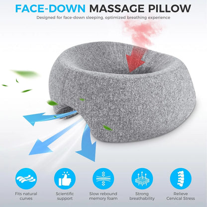 Ergonomics Lying Down Pillow Memory Foam Breathable Head Support Pillow Snap Body Massage Face Rest Pillow for Beauty Salon