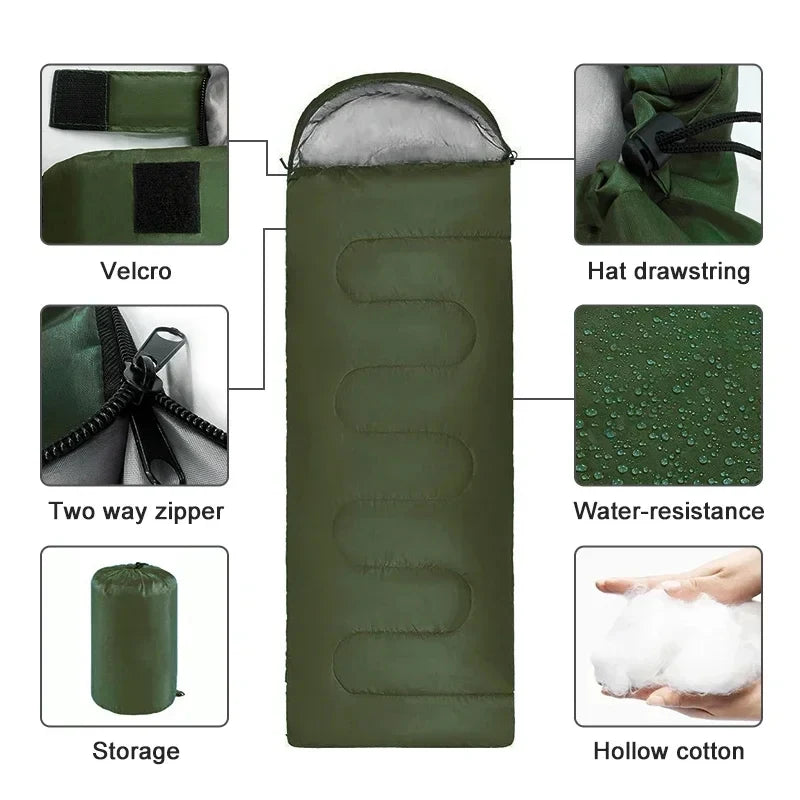 Sleeping Bag Ultralight Waterproof 4 Seasons Warm for Outdoor Hiking Backpacking Travel