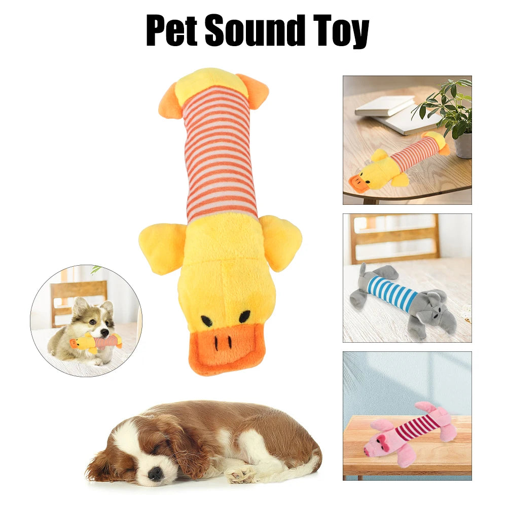 Dog Fleece Toys Squeak Chew Sound Dolls Pet Funny Plush Toys