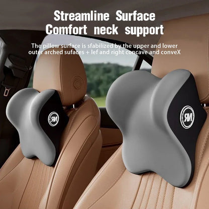 Memory Foam Car Headrest & Lumbar Support Cushion – Universal Neck & Back Comfort Pillow
