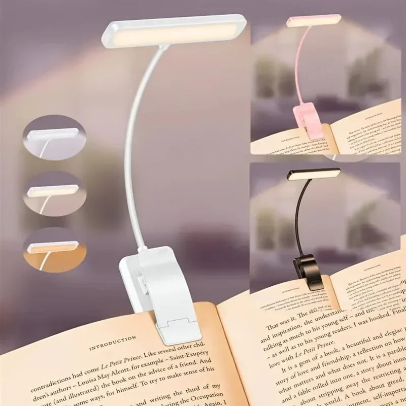 1 pcs USB Book Light 3 Color Reading Lamp