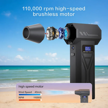 Powerful Air Blower 110000Rpm Turbo Jet Blower Display Cordless Air Duster