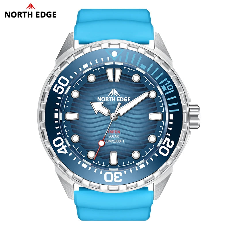 TRITON Solar Powered Dive Watch Quartz 316L Stainless Steel Waterproof