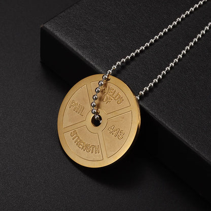 Titanium Steel Dumbbell Pendant Necklace Barbell Fitness Pendant Unisex Sports Jewelry