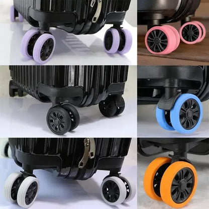 8PCS Silicone Wheels Protector For Luggage Chair Reduce Noise Trolley Case