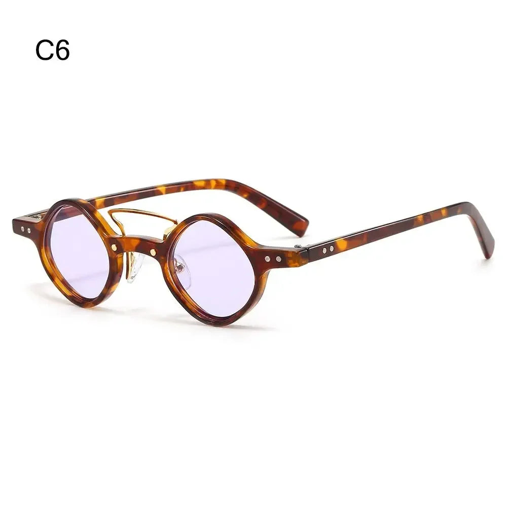 New Hippie Small Round Square Sunglasses Men Women Retro Steam Punk Glasses Vintage Gradient Driving Glasses UV400