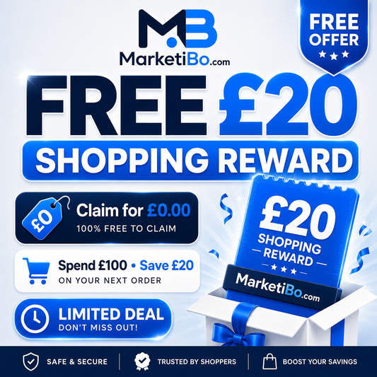 FREE £20 MarketiBo Shopping Reward – Save £20 When You Spend £100